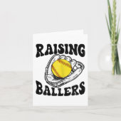 ボールズソフトボールママ野球ママ母の日のプレゼント カード (正面)