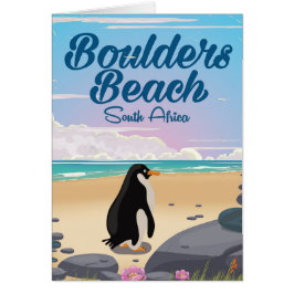 ボールダーズビーチ 南アフリカ カートゥーン 旅行ポスター