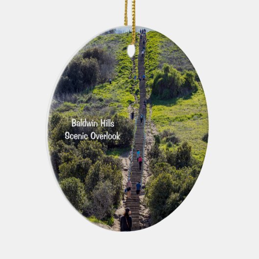 ボールドウィンヒルズ風光明媚な野原ロサンゼルス セラミックオーナメント (右)