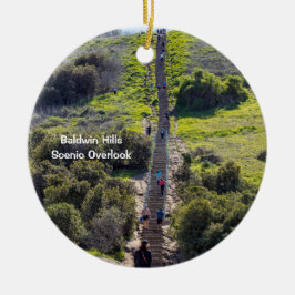 ボールドウィンヒルズ風光明媚な野原ロサンゼルス セラミックオーナメント