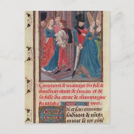 ボールドウィン6世とマリーの結婚 ポストカード (正面)