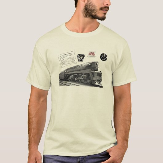 ボールドウィン・ペンシルバニア鉄道T-1蒸気機関車 Tシャツ (正面)