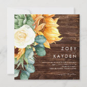 ボールドカントリー サンフラワー | ウッドスクエア ウェディング 招待状 (正面)
