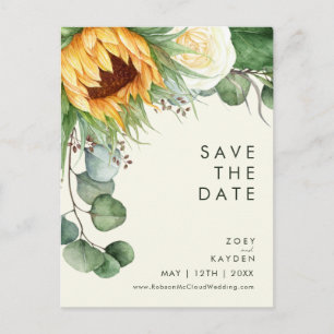 ボールドカントリー sunflower ライトイエロー Save The Date インビテーションポストカード