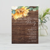 ボールドカントリー sunflower | 木材 Bachelorette Party 招待状 (スタンド正面)