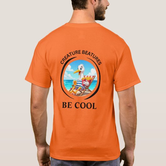 ボールドカートゥーンの格好をしたいたずらなカモメ - Be Cool Tシャツ (裏面)