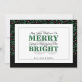 ボールドグリーン タイポグラフィー ホリデー グリーンハガキ シーズンカード (正面)