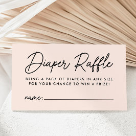 ボールドスクリプト ブラッシュ ベイビーシャワー おむつラッフル エンクロージャーカード