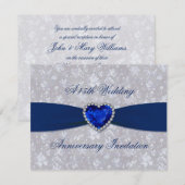 ボールドダマスク 45周年記念 4.25x5.5 招待状 (正面/裏面)