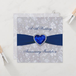 ボールドダマスク 45周年 5.25x5.25 招待状カード 招待状