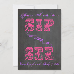 ボールドチョークボードお披露目＆ベビーシャワーガール招待状 招待状