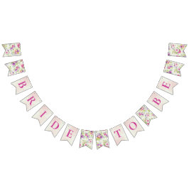 ボールドピンクとアイボリーのドリーム ブライダルシャワー バンティングフラッグ