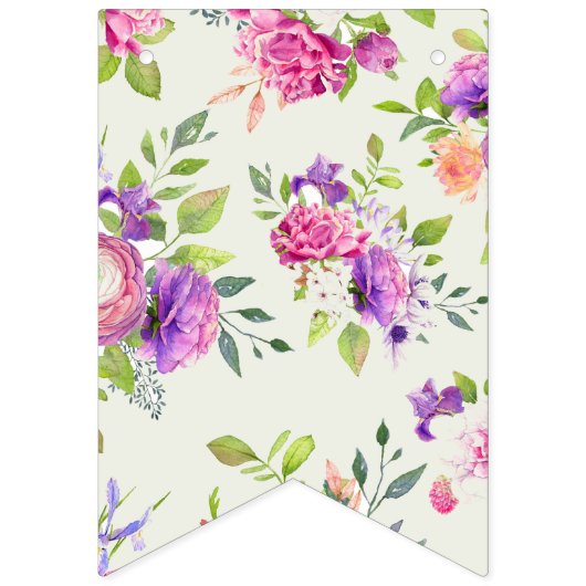 ボールドピンクとアイボリーのドリーム ブライダルシャワー バンティングフラッグ (第2の旗)