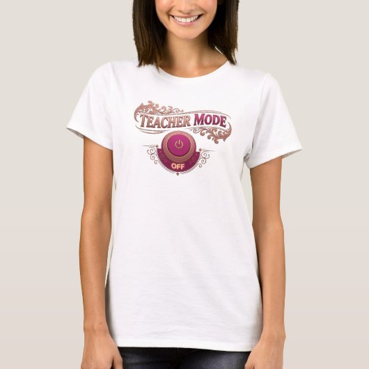 ボールドピンク TEACH MODE OFF オリジナルTシャツ Tシャツ (正面)
