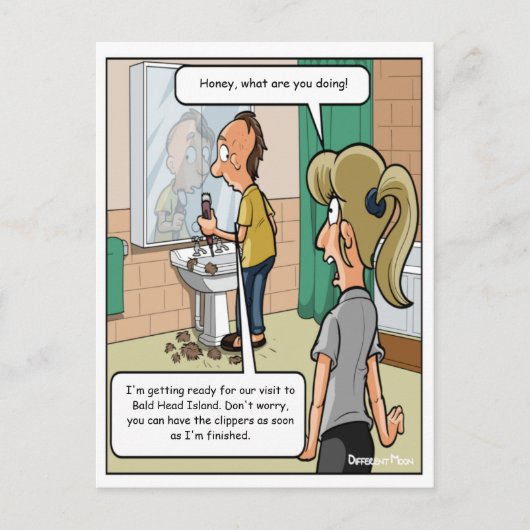 ボールドヘッド島のユーモアあふれるポストカード ポストカード (正面)