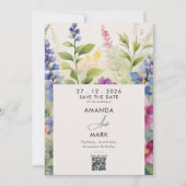 ボールドボヘミアカラフルワイルドフラワー Save the date 招待状 (正面)