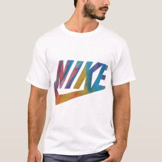 ボールドレトロスポーツ風レインボータイポグラフィTシャツ Tシャツ