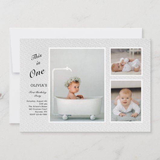 ボールド3枚写真招待状 招待状 (正面)