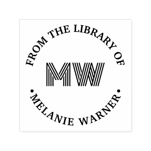 ボールド グラフィック 2イニシャル ライブラリー ブック ネーム セルフインキングスタンプ (デザイン)