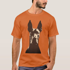 ボールド・グレートデン・ドッグ ブラック&オレンジ・ドッグ Tシャツ