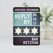 ボールド スター オブ デイビッド バー ミツバの返信 招待状 (スタンド正面)