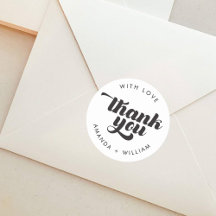 ボールド タイポグラフィー ウェディング ラウンド スティッカー