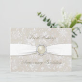 ボールド ダマスク 30周年 結婚記念日 5x7 招待状 (スタンド正面)