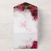 ボールド ピンク トルマリンとクリスタルジオード オールインワン招待状 (外側)