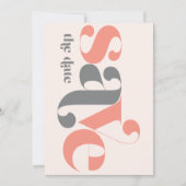 ボールド フォト ヴィンテージ コーラル グレー セーブ ザ デート セーブザデート (正面)