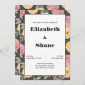 ボールド＆ブライト ローズ ウェディング 招待状 (正面/裏面)