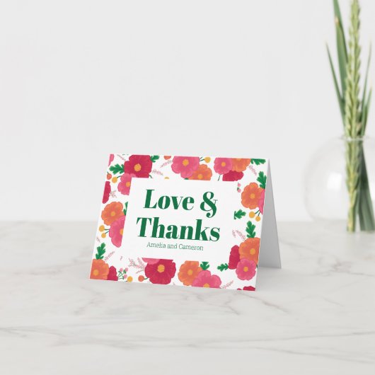ボールド ブルームズ ウェディング 折りたとう式 サンクス カード (正面)