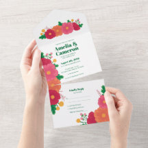 ボールド ブルームズ オールインワン ウェディング インビテーション