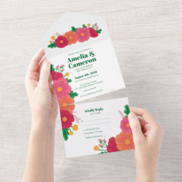 ボールド ブルームズ オールインワン ウェディング インビテーション