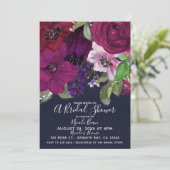 **ボールド ベリー フューシャ フラワーブーケ ブライダルシャワー** 招待状 (スタンド正面)