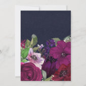 **ボールド ベリー フューシャ フラワーブーケ ブライダルシャワー** 招待状 (裏面)