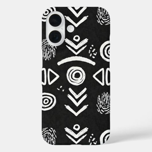 ボールド・マッドクロス - 黒と白のパターン Case-Mate iPhoneケース (裏面)