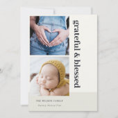 ボールド ミニマル 2 フォト ブラック 感謝と祝福 シーズンカード (正面)