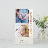 ボールド ミニマル 2 フォト ラスト レッド 感謝と祝福 シーズンカード (スタンド正面)