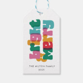 ボールド メリー ブライト ホリデー ギフトタグ (正面)