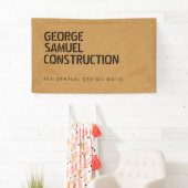 ボールド・モールド・ウッド・カラー・コンストラクション・ビジネス 横断幕 (インサイチュ)