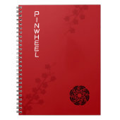 ボールド レッド フラワー ノートブック (正面)