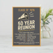 ボールド・レトロメガホン 50年高校同窓会 招待状 (スタンド正面)