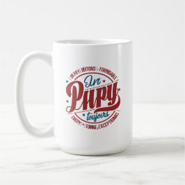 ボールド レトロ パピー サークル タイポグラフィ コーヒーマグカップ