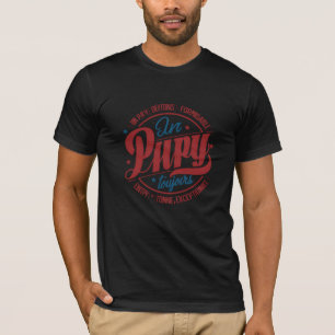 ボールド レトロ パピー サークル タイポグラフィ Tシャツ