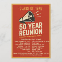 ボールド レトロ メガホン 50年高校同窓会