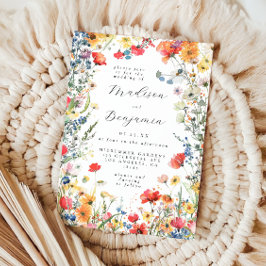 ボールド ワイルドフラワー ウェディング 招待状