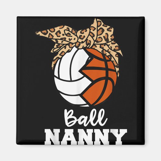 ボールナニーおもしろいバレーボールバスケットボールナニー マグネット (正面)