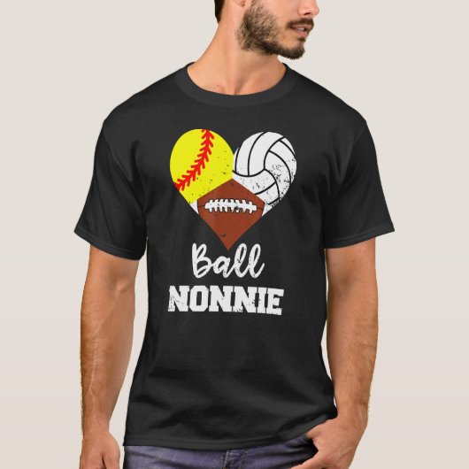ボールノニーハートソフトボールバレーボールサッカーNo Tシャツ (正面)