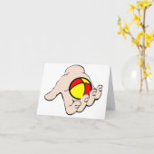 ボールノートカードをジャグリングした手 カード (黄色い花)