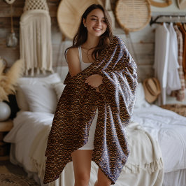 ボールバイキングスタイルフェイクレザーパターン フリースブランケット